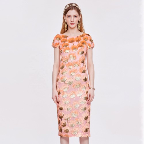 knee length dresses for ladies BEST DRESSED PRINTED MIDI DRESS – AKIRA main image 0